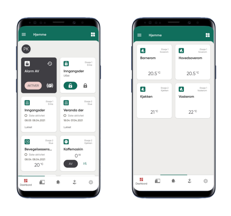 app-to-skjermer